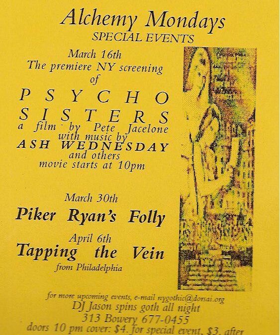 Alchemy / Psycho Sisters film screening… etc.